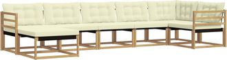 vidaXL Conjunto De Sof&aacute;s De Exterior 7 Uds. Blanco Y Crema Vidaxl
