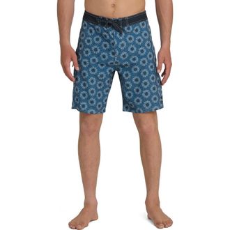 Quiksilver Ocean Mayhem Floral 19 Board Shorts in Dark Denim at Nordstrom, Size 40