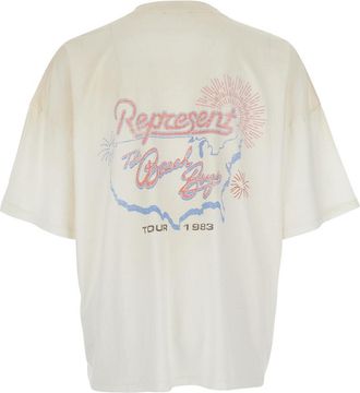Represent Mens T-Shirt With Chest Logo And Back Patch - White T-Shirts Polos