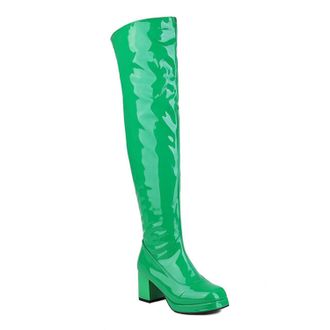 Generic Green,3.5 UK,Platform Knee High Boots for Womens Chunky Block Heel Tall Boot Side Zipper Party Club Fall Winter Dress Shoes