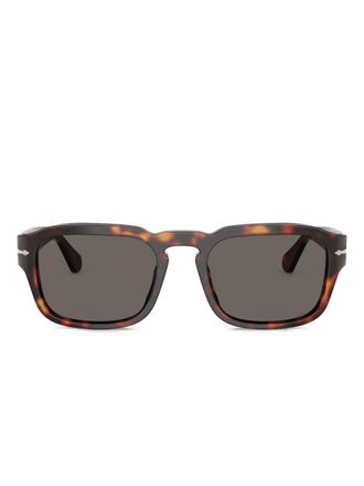 Persol Occhiali da sole squadrati con effetto tartarugato - Marrone