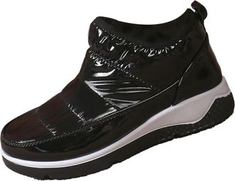 Generic Walking Boots Womens Size 6 Boots Women Border Large Size Round Toe Middle Help Keep Warm Thick Bottom Cotton Shoes Women Calf Boots for Women Size 5 