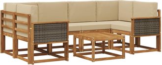 vidaXL Conjunto De Sof&aacute;s De Exterior 5 Uds. Natural Vidaxl