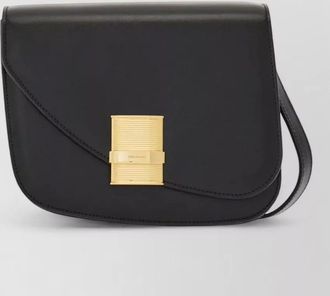Ferragamo shoulder bag adjustable strap gold tone hardware