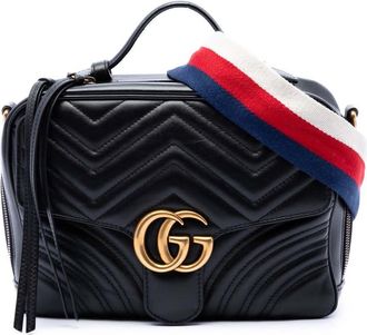 Gucci Pre-owned Gucci Small GG Marmont Matelasse Calfskin Top Handle Satchel Unisex 3Z8G3F2HI3ZGPD9Q