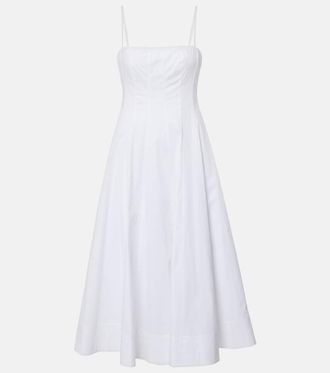 Staud Wylie corset cotton midi dress