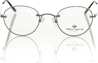 Frankie Morello Ronde Metalen Frame Bril - Heren - Brillen - Grijs - ONE Size - Accessoires