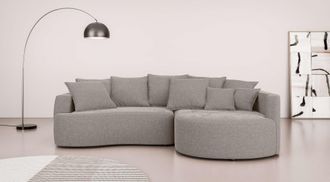 HOME AFFAIRE Ecksofa »Kahekili, Schlafsofa mit Bettkasten, Masse B/T/H: 255/181/90/ cm« L-Form mit Wellenunterfederung, 7 Rückenkissen und 2 Zierkissen