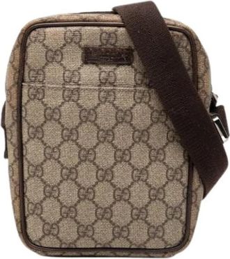 Gucci Pre-owned Vintage Crossbody Bag - Dames - Vintage Schoudertas - Beige - ONE Size - Leer - Vintage
