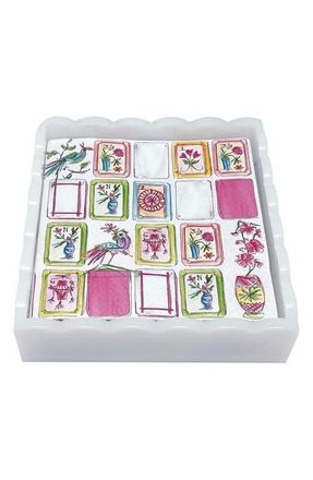 Mariposa Mahjong Scallop Napkin Box Set in White at Nordstrom