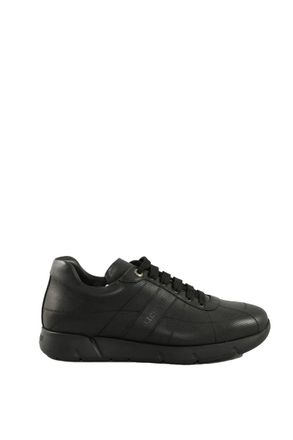 A.Testoni Leather Sneakers - Black