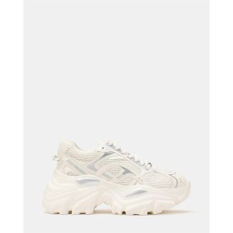 Steve Madden Womens Raftus Traine in White/Sil - Size UK 8