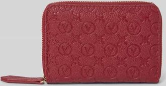 Valentino Handbags Portemonnaie mit Allover-Label-Print Modell SAMBA in Rot, Größe 1