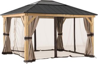 Sunjoy Direct Universal Curtains and Mosquito Netting for 11 ×13 ft Wood Framed Gazebos