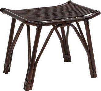 Jonathan Y Designs Gabriel Modern Bohemian Handcrafted Rattan/Teak Wood Curved Seat Accent Stool in Dark Brown at Nordstrom