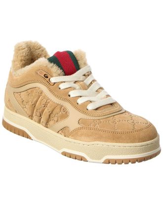 Gucci Re-Web Gg Suede & Wool Sneaker
