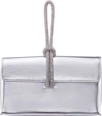 Nina Kaylee Metallic Faux Leather Clutch in Silver at Nordstrom