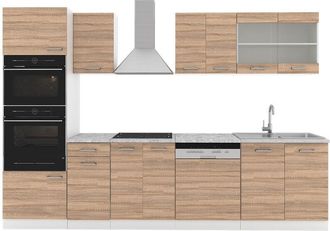 Vicco Cucina componibile R-Line, Sonoma, 300 cm con armadio alto, pl Marmo