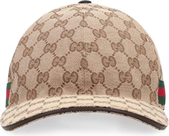 Gucci Mens Baseball Cap Gg Fabric Beige Polyester Hat