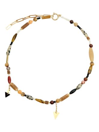 Isabel Marant Yulian necklace - men - Agate/Brass/Wood - One Size - Gold