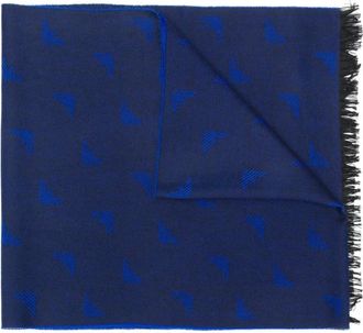 Emporio Armani Sciarpa con logo ricamato - - Accessories - Uomo - Blu - ONE SIZE