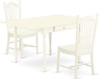 East West Furniture Dining Room Set Linen White, MZDO3-LWH-W