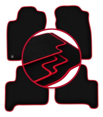OEM Alfombrillas Carlux-red Para Toyota Land Cruiser J120 5 Puertas (2002-2009)