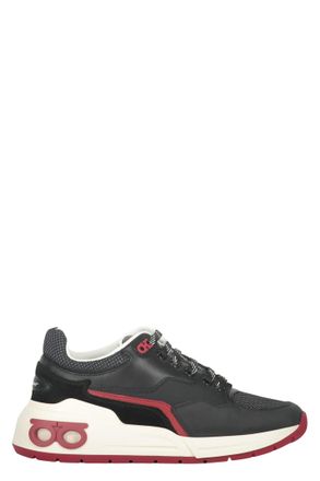 Ferragamo Leather And Fabric Low-top Sneakers