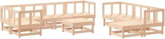 vidaXL Juego Muebles De Jard&iacute;n 10 Piezas Madera Maciza Pino Vidaxl
