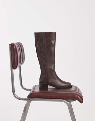 Tony Bianco Jackson stivali al ginocchio pull-on in chocolate vintage-Marrone