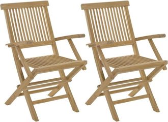 Macabane Conjunto de 2 sillones de jardín de madera de teca