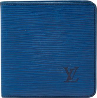 Louis Vuitton Toledo Blue Leather Wallet (Bi-Fold) (Pre-Owned)