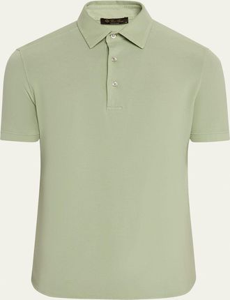 Loro Piana Mens Cotton Pique Polo Shirt