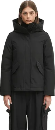 Woolrich Jas met capuchon - Dames - Jassen - Zwart - Maat: M Katoen