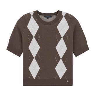 Bugatti Jersey de punto con patr&oacute;n de rombos - Knitwear - Mujer - Marr&oacute;n - S
