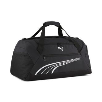 Puma Sporttasche PUMA FUNDAMENTAL MEDIUM SPORTS BAG, Damen, Gr. B/H/T: 62cm x 28cm x 30cm, schwarz (puma schwarz), Netz, Polyester, unifarben, Taschen Spor