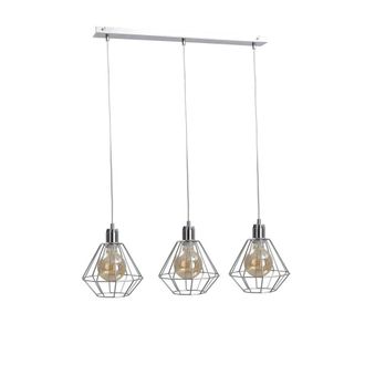 Netlighting Foskal Bar Pendant Ceiling Light Silver 60cm 3x E27