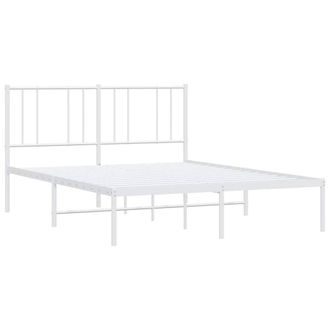Berkfield Home Metal Bed Frame with Headboard White 140x200 cm