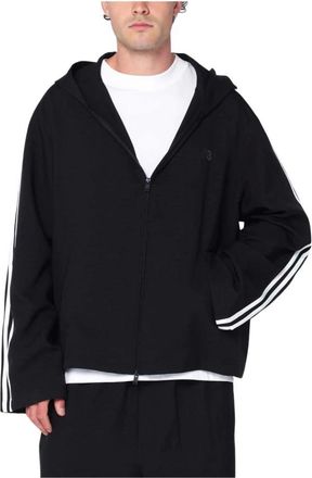 Yohji Yamamoto Hoodies & sweatvesten, Heren, Zwart, L, Zwarte Gerecyclede Trui