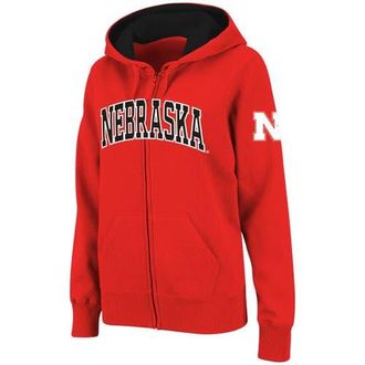Colosseum Womens Stadium Athletic Scarlet Nebraska Huskers Arched Name Full-Zip Hoodie in Red at Nordstrom, Size Small