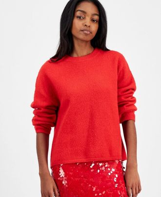 ASTR the Label Astr the Label Bowie Sweater Women Red Wool Long Sleeve Round Neck Cozy PALL1