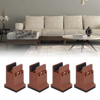 Infinite Klemmschrauben-m&ouml;belf&uuml;&szlig;e - 4 St&uuml;ck, Verstellbar, Braunes Gummi, F&uuml;r Schwere Betten, Sofas Und Tische