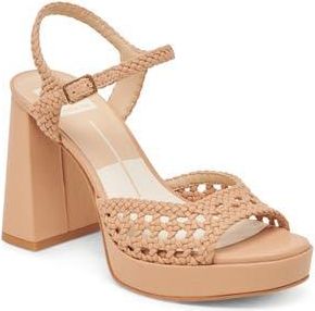 Dolce Vita Peyton Platform Sandal in Cafe Woven Stella at Nordstrom Rack, Size 10.5