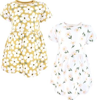 Hudson Baby Two-Piece Dress Collection in Gold Sage Floral at Nordstrom, Size 18-24M