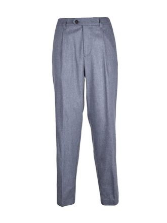 Eleventy Grey Wool-Blend Stretch Classic Formal Pants