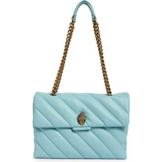 Kurt Geiger Large Soho Quilted Leather Shoulder Bag in Mid Blue at Nordstrom Rack