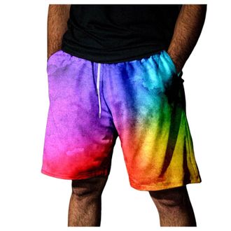 Generic Pride Shorts for Men UK, Gay LGBTQ Beach Pants Rainbow Pyjama Bottoms Casual Lounge Shorts Men, Mens Summer Bermuda Boardshorts with Pockets Elasticat