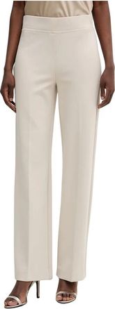 Joseph Ribkoff Broek met wijde pijpen en trekkoord - Dames - Straight fit broeken - Beige - XL - Nylon - Broeken