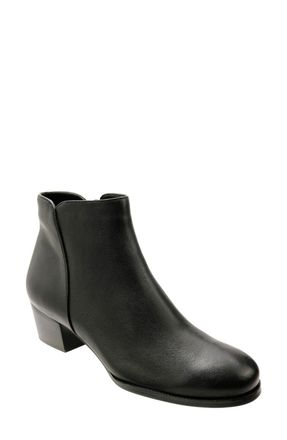 David Tate Womens David Tate Taxi Boots Black Leather Block Heel Ankle Bootie JOBB303