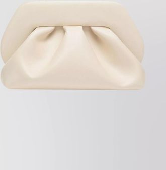 Themoirè pleated soft finish structured clutch bag